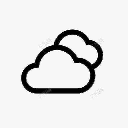 云多云天气图标svg_新图网 https://ixintu.com 云 多云 天气 天气预报