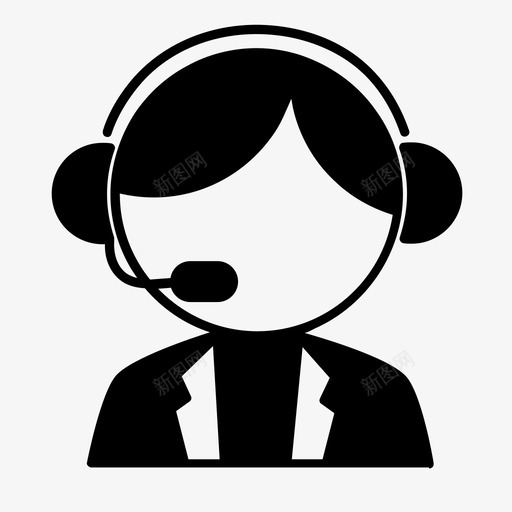 顾问协助呼叫中心图标svg_新图网 https://ixintu.com 协助 呼叫中心 咨询 女性 耳机 顾问