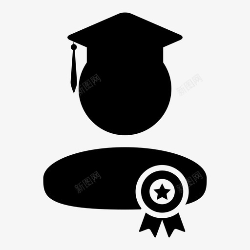 学生徽章文凭图标svg_新图网 https://ixintu.com 学术标志图标 学校 学生 徽章 成功 教育 文凭 毕业