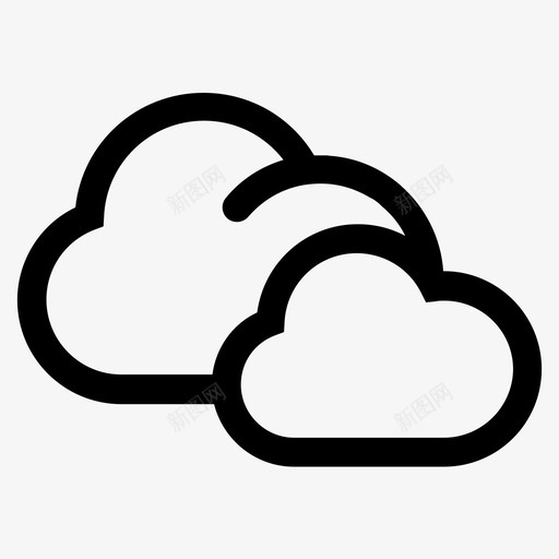 阴云多云图标svg_新图网 https://ixintu.com 云 多云 天气预报 阴