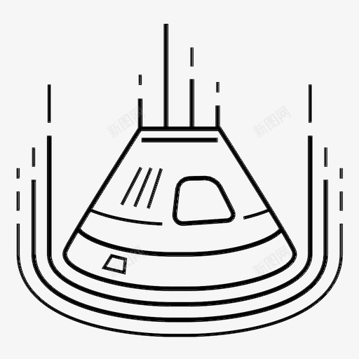 返回舱大气层火图标svg_新图网 https://ixintu.com 大气层 火 返回舱 速度 重力 降落伞