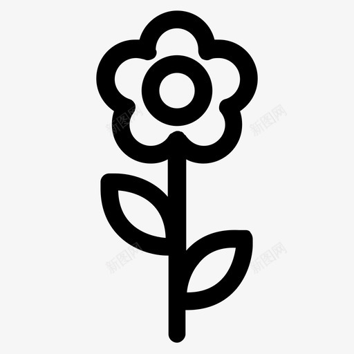 花雏菊绿色图标svg_新图网 https://ixintu.com 植物 绿色 自然 花 雏菊
