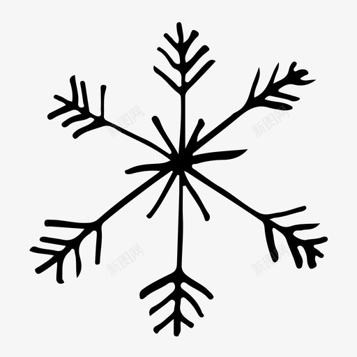 雪花冰冬天图标svg_新图网 https://ixintu.com 冬天 冰 手绘雪花 雪花