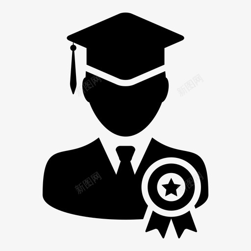 学生学术奖励图标svg_新图网 https://ixintu.com 奖励 学术 学术字形图标 学生 成功 教育 毕业 男