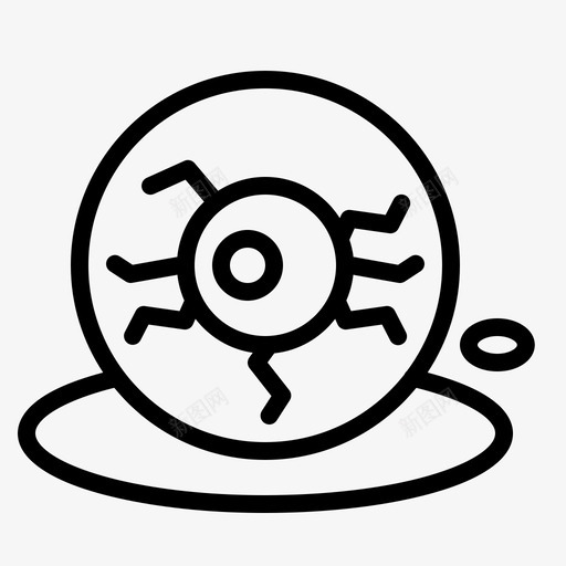 眼球血万圣节图标svg_新图网 https://ixintu.com 万圣节 恐怖 眼球 血 视觉