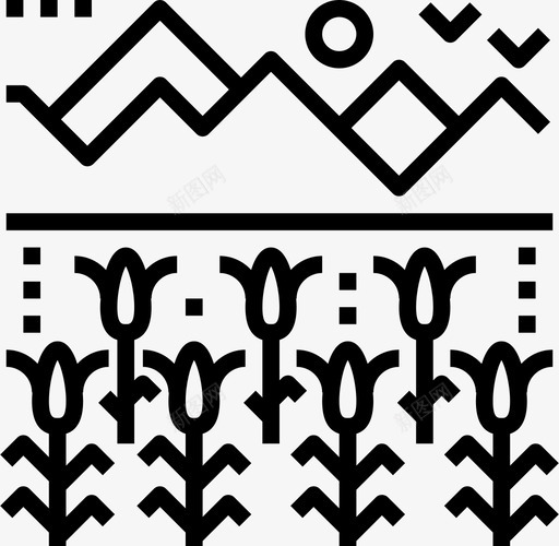 玉米田作物种植图标svg_新图网 https://ixintu.com 作物 景观 玉米田 种植