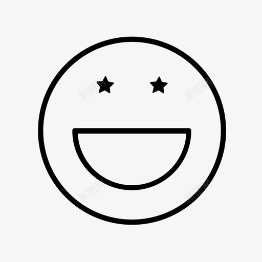 星光闪耀情感表情图标svg_新图网 https://ixintu.com 情感 星光闪耀 看星星 表情