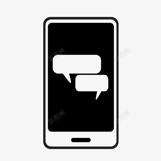 对话手机短信图标svg_新图网 https://ixintu.com 对话 手机 手机状态 智能手机 短信