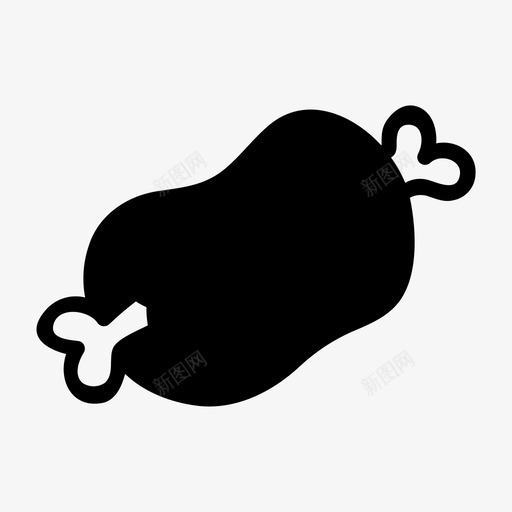 肉骨头食物图标svg_新图网 https://ixintu.com 火腿 肉 食物 骨头