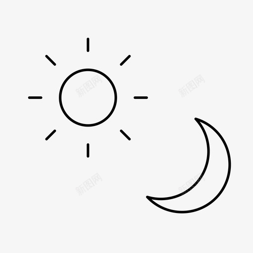 日月天气图标svg_新图网 https://ixintu.com 天气 日月