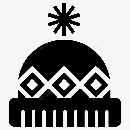 帽子针织冬天图标svg_新图网 https://ixintu.com 冬天 帽子 针织