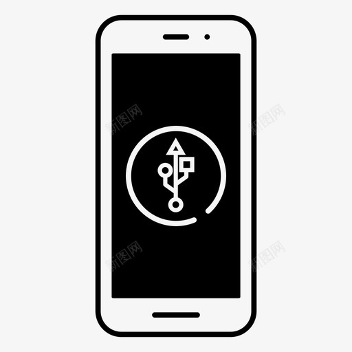 usb已连接互联网图标svg_新图网 https://ixintu.com usb 互联网 已连接 新技术 智能手机 智能手机连接 极简主义