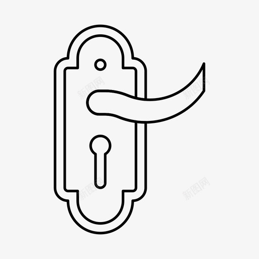 门把手门锁门安全图标svg_新图网 https://ixintu.com 家 第2卷 门口 门安全 门把手 门锁