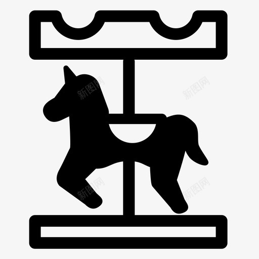 旋转木马游乐园节日图标svg_新图网 https://ixintu.com 主题公园 旋转木马 游乐园 游乐场 节日