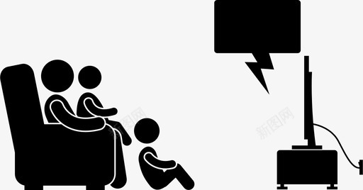 家庭电视家庭活动图标svg_新图网 https://ixintu.com 家庭 家庭活动 电视