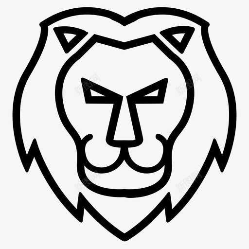 狮子脸猫头图标svg_新图网 https://ixintu.com 丛林 国王 头 狮子脸 猫