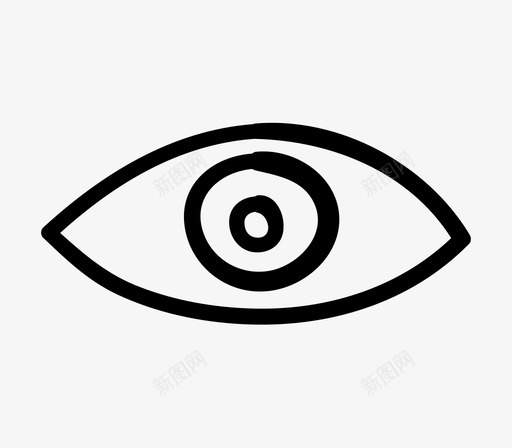 眼睛手绘看图标svg_新图网 https://ixintu.com 手绘 电子商务 看 眼睛