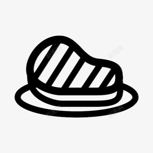 牛排菜肴食物图标svg_新图网 https://ixintu.com 烧烤 牛排 盘子 肉 菜肴 食物 餐