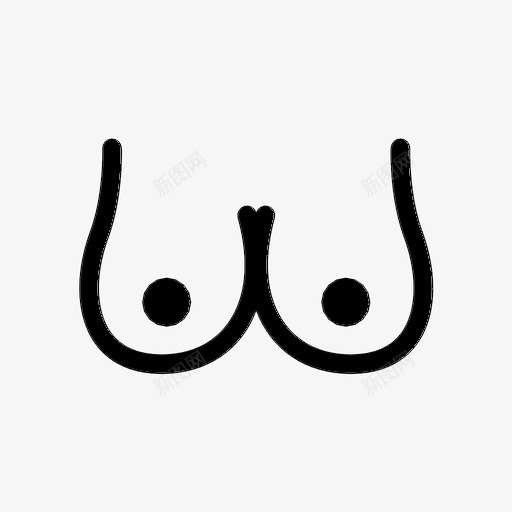 胸部身体部位图标svg_新图网 https://ixintu.com 女人 胸部 身体 部位
