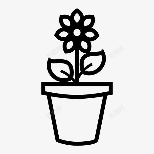 花盆花草花园图标svg_新图网 https://ixintu.com 杂行 植物 花园 花盆 花草