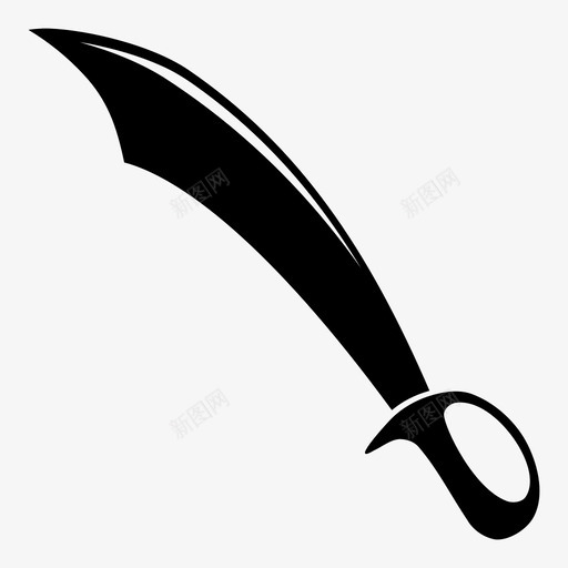 刀弧形东方图标svg_新图网 https://ixintu.com 东方 军官 刀 剑 幻想武器 弧形 弯刀