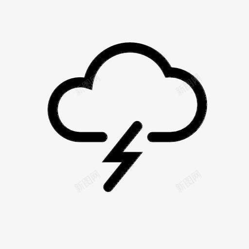 雷云闪电图标svg_新图网 https://ixintu.com 云 天气 天气预报 暴风雨 闪电 雷