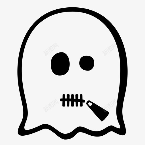 鬼魅的拉链表情符号拉链嘴图标svg_新图网 https://ixintu.com 幽灵表情 拉链嘴 表情符号 鬼魅的拉链