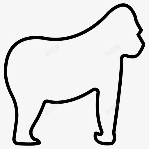 大猩猩非洲动物图标svg_新图网 https://ixintu.com 动物 动物园 大猩猩 猴子 非洲