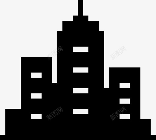 城市建筑物摩天大楼图标svg_新图网 https://ixintu.com 城市 城镇 塔楼 建筑物 建筑物和场所 摩天大楼 高楼