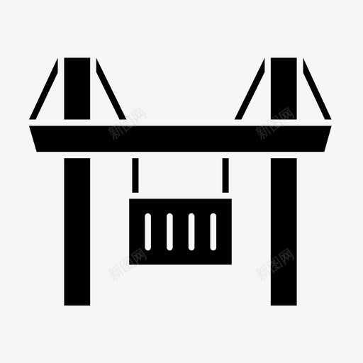集装箱起重机商业出口图标svg_新图网 https://ixintu.com 出口 商业 航运 集装箱起重机