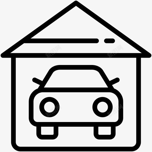 车库汽车车库服务图标svg_新图网 https://ixintu.com 房地产泡沫图标 汽车 车库 车库服务