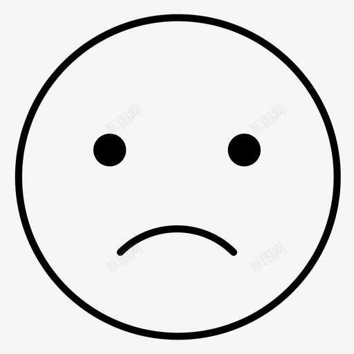 不开心情绪面子图标svg_新图网 https://ixintu.com 不开心 悲伤 情绪 消极 面子