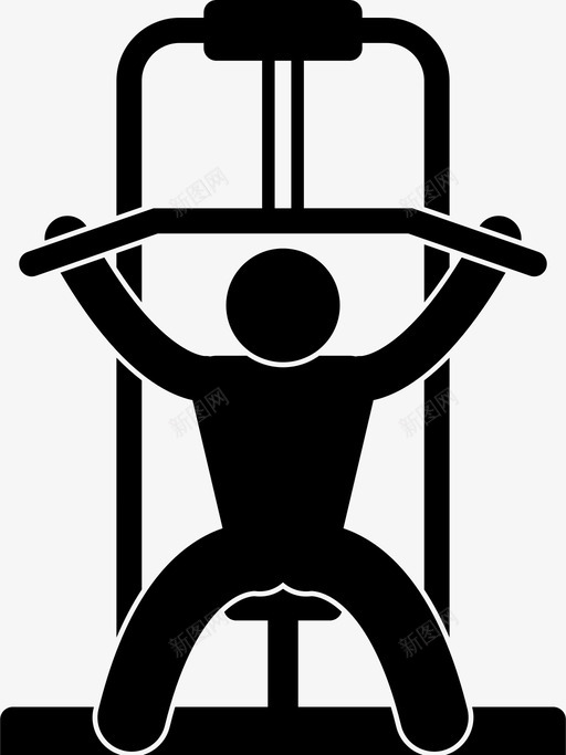 健身机健身器训练图标svg_新图网 https://ixintu.com 健身 健身器 健身机 拉下机 训练
