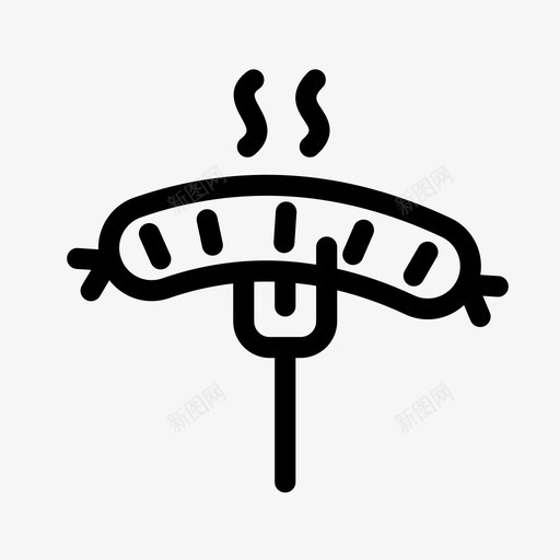 热狗烧烤叉子图标svg_新图网 https://ixintu.com 叉子 烧烤 热狗 食物 香肠