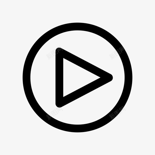 播放按钮控制图标svg_新图网 https://ixintu.com 开始 按钮 控制 播放 播放器 音乐
