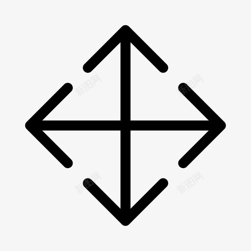 箭头方向四个箭头图标svg_新图网 https://ixintu.com 全屏 四个箭头 方向 箭头