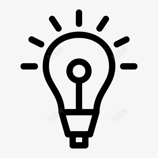 灯泡开电光图标svg_新图网 https://ixintu.com 光 灯泡开 电