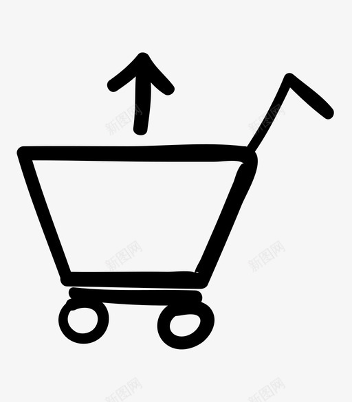 外出推车手绘商店图标svg_新图网 https://ixintu.com 商店 外出推车 手绘 电子商务 购物车