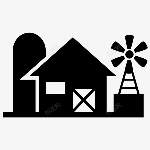 农舍谷仓花园图标svg_新图网 https://ixintu.com 农场图标 农舍 花园 花园工具 花园房子 谷仓