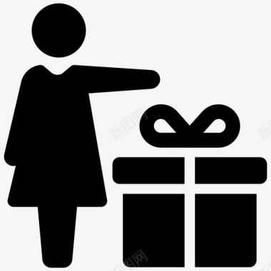 礼品促销礼盒图标图标