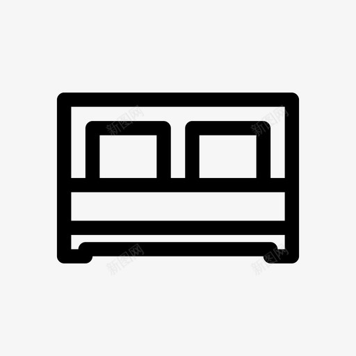 床卧室家具图标svg_新图网 https://ixintu.com 卧室 家具 床 床垫 睡床