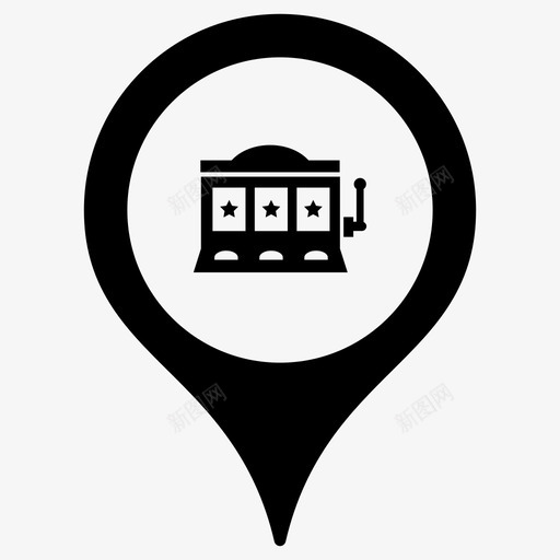 赌场赌博地图标记svg_新图网 https://ixintu.com 别针 地图指针 地图标记 老虎机 赌博 赌场