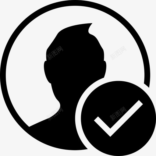已检查个人资料头像确认图标svg_新图网 https://ixintu.com 个人 人员 头像 已检查个人资料 标记 确定 确认 身份证