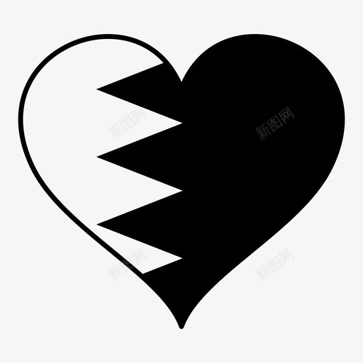 巴林旗心图标svg_新图网 https://ixintu.com 巴林 心 旗 旗心2 爱