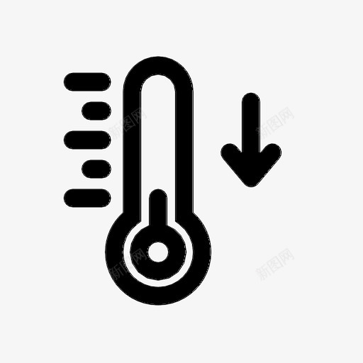 降温降雪温度计图标svg_新图网 https://ixintu.com 冬天 天气 温度计 落水 降温 降雪