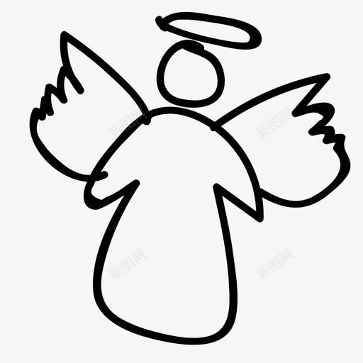 天使圣诞节假日图标svg_新图网 https://ixintu.com 假日 圣人 圣诞节 天使 手绘网络图标 翅膀