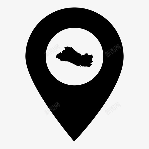 萨尔瓦多国家位置图标svg_新图网 https://ixintu.com 世界地图标记 位置 国家 地图 萨尔瓦多