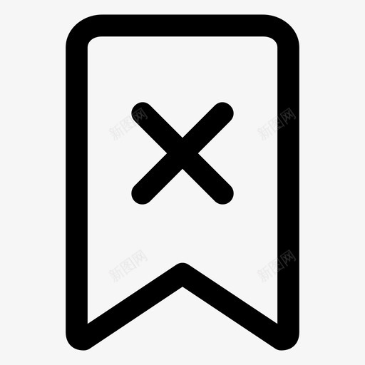 书签取消收藏夹图标svg_新图网 https://ixintu.com 书签 功能区 取消 收藏夹