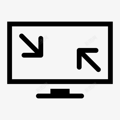 退出全屏折叠箭头全屏模式图标svg_新图网 https://ixintu.com 全屏模式 媒体控制 折叠箭头 瘦人影音俱乐部 视频播放器 退出全屏