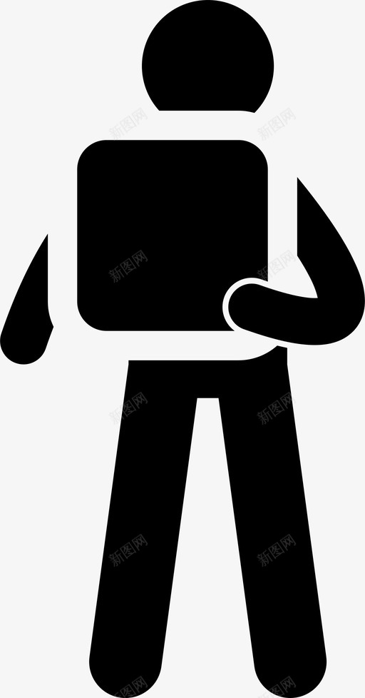 有正方形的人盒子搬运图标svg_新图网 https://ixintu.com 人 手持字母表 持有 搬运 数字和符号的人 有正方形的人 盒子